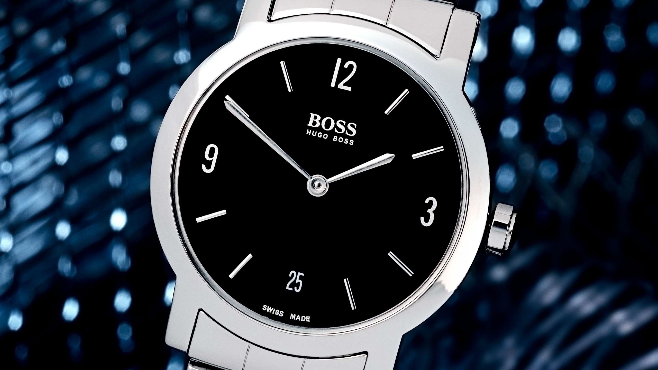 Product photography of a Boss watch.