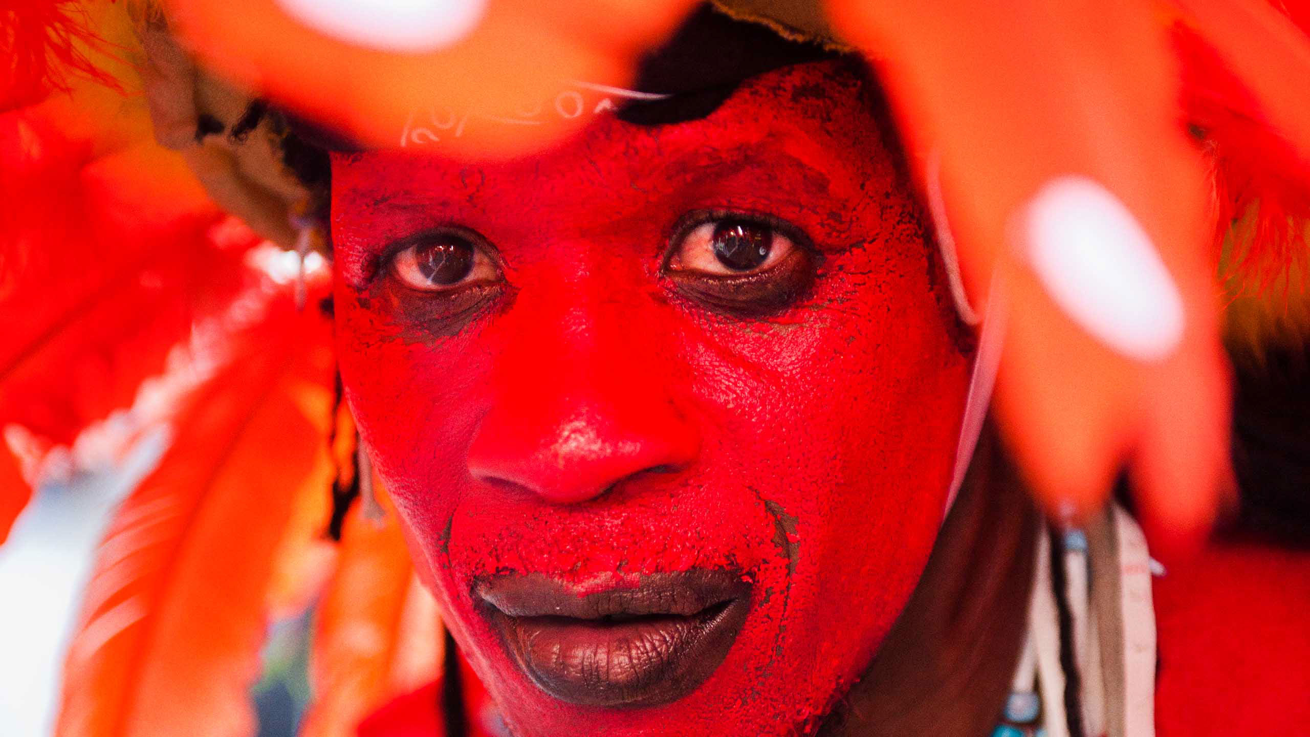 Masquerader in the Port of Spain Carnival in Trinidad and Tobago.